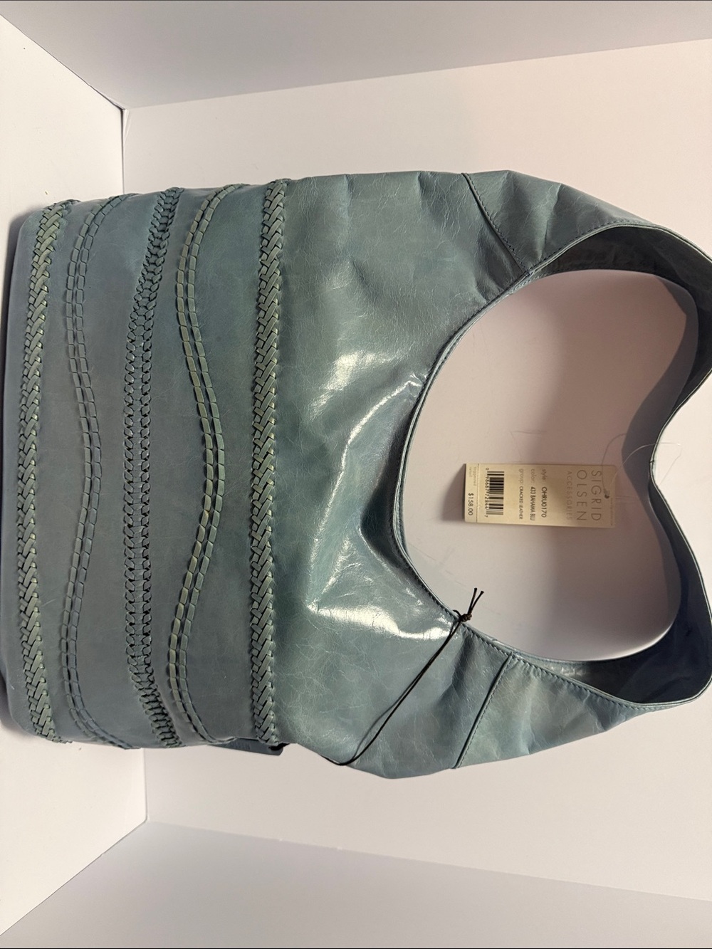 Sigrid Olsen Braided Accent Hobo in Slate Blue-Green